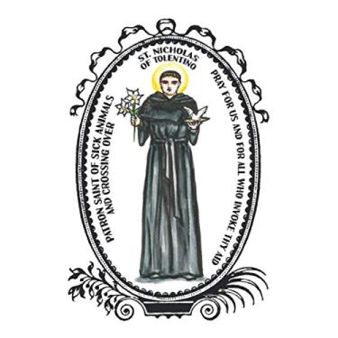 Imagem de Saint Nicholas of Tolentino Patron of Sick Animals and Crossing Over Lined Notebook Journal