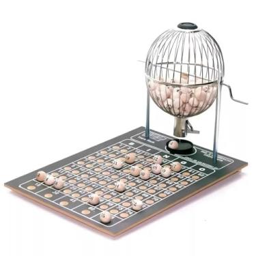 Imagem de Jogo de Bingo Quermesse Eventos Bingo N3 Cromado Profissional Completo Com Bolas de 01 a 75