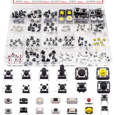 Imagem de TWTADE QC-26V 260 peças Micro Momentary Tact Switch Interruptor De Botão Tátil 26 Valores 4 Pinos3 Pinos2 Pinos Kit De Sortimento Qc-26V