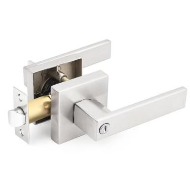 Imagem de Alavancas de porta em níquel acetinado, privacidade/passagem/entrada/boneco, Maçaneta para privacidade, Privacy (no key), 1Pack