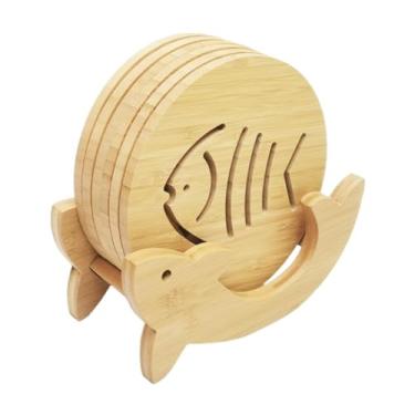 Imagem de DimyFew 6pcs Bamboo Pads Hots Mesa Coaster Hot Pot Pote Placa Tapetes para mesa de jantar doméstica