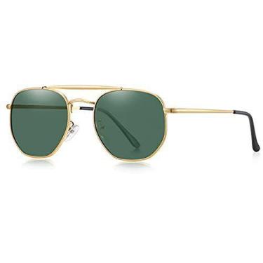 Imagem de Óculos de Sol Masculino BARCUR Retro Hexágono Polarizado Proteção uv40