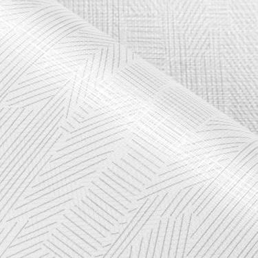 Imagem de FunStick Papel de parede minimalista cinza e branco de 40,6 cm x 609,6 cm, papel de parede texturizado de tecido de grama descascar e colar, cobertura de parede moderna para banheiro, textura