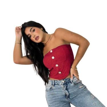 Imagem de TOP CROPPED CORSELET DE BOTÕES Ref 6041 - WE SHINE, G, 05 vermelho