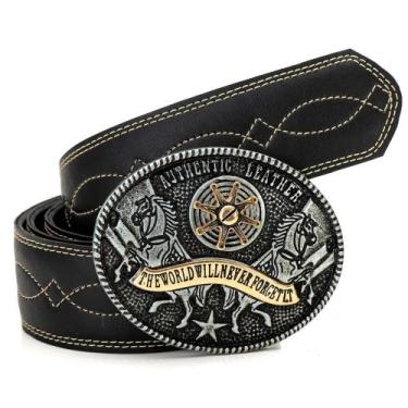 Imagem de Cinto Masculino Country Premium Fivela Grande com Espora Dourada - 340