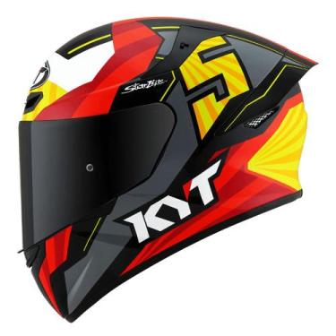 Imagem de Capacete KYT TT Course Jaume Masia Flux Cinza e Vermelho, 56
