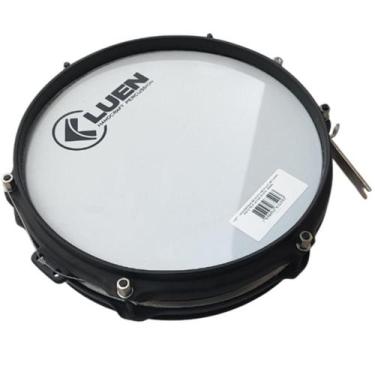 Imagem de Caixa Guerra Repique Tarol Infantil 06x10" Inox Aro Preto - LUEN