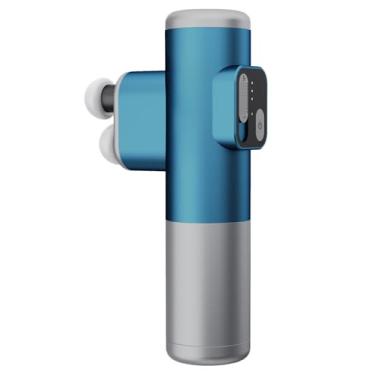 Imagem de Pistola de fáscia kc 3, design de cabeça dupla, tela sensível ao toque inteligente, metal inteiro, vida útil longa de 2200 mAh, cabeça de massagem de silicone, proteção automática de parada