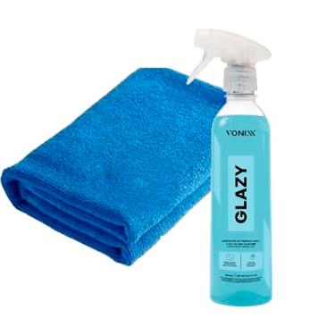 Imagem de Kit Glazy 500ml Limpa Vidros Protege 4 em 1 Redutor de Riscos + Pano Microfibra Vonixx
