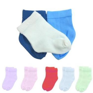 Imagem de Kit 12 Pares Meia Calcanhar Bebê Menino Menina 0-10 Meses Infantil Lis