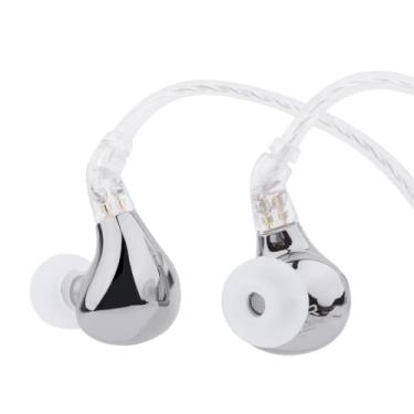 Imagem de Linsoul BLON BL03 II in Ear Monitor, driver dinâmico de câmara dupla de 10 mm, IEM, fones de ouvido HiFi com fio com cabo destacável de 2 pinos para músicos audiófilos (3,5 mm com microfone, prata)