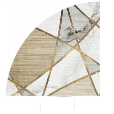 Imagem de Tapete de canto de área de um quarto de círculo, tapete decorativo fofo para sala de estar, tapetes de quarto, tapete de pelúcia, tapete de entrada macio, 1 peça, tapete L, 100x100cm