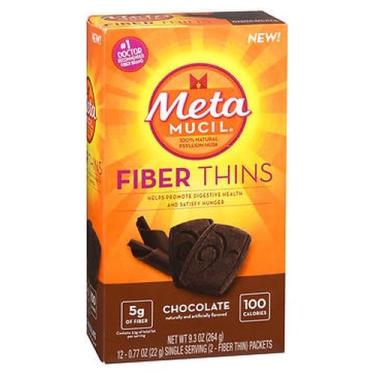 Imagem de Metal Mucil Fiber Thins Chocolate 24 unidades da Metamucil (pacote com 4)