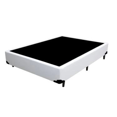 Imagem de Base Cama Box Casal Corino Branco 138x188x35