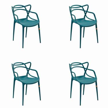 Imagem de Conjunto com 4 Cadeiras Allegra Verde Petróleo