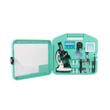 Imagem de Kit Microscópio Infantil Com Maleta 28 Peças 300x600x1200x verde