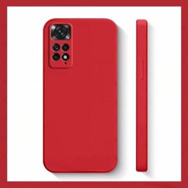 Imagem de Capa para Xiaomi para Redmi Note 11s 10 11 12 13 Pro Plus 5G Capa de silicone líquido à prova de choque, vermelha, para Note 12 5G Global