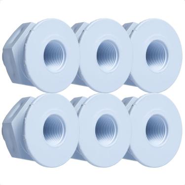 Imagem de Kit com 6 Nichos de Fibra para Refletor LED de Piscina, Rosca 1/2 Polegada