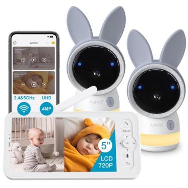 Imagem de Monitor de bebê Wifi ARENTI atualizado com 2 câmeras de 4 MP 2,4 G e 5
