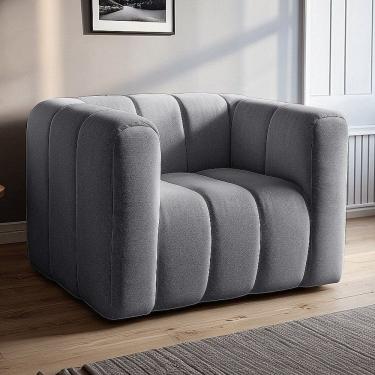 Imagem de Poltrona Mona Decorativa Retrô Moderna Sala de Estar Cinza