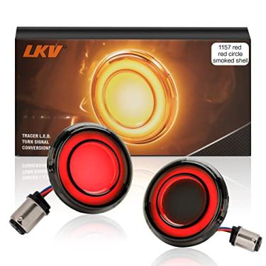 Imagem de LKV 1157 Luz De Led Para Seta Traseira Motocicleta, 2 Polegadas, Lente Fumê, Compatível Com Harley Davidson Touring Dyna Softail Sportster Street Glide Road Iron 883 King