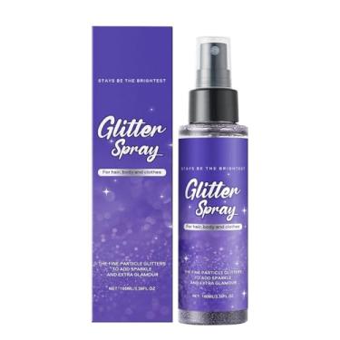 Imagem de Spray de Glitter Corporal Brilhante - Maquiagem Facial com Glitter para Festivais - Brilho Hipoalergênico Versátil Para Cabelo Festas Festivais Decoração Artesanato Presente Feminino
