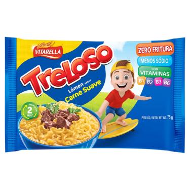 Imagem de Macarrão Instantâneo Lámen Vitarella Carne Suave Zero Fritura Treloso 75g