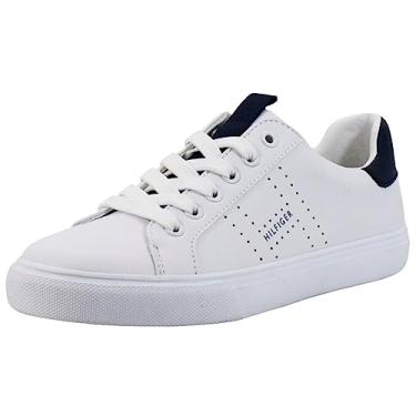 Imagem de Tommy Hilfiger Tênis feminino Lamiss, Branco/Azul marinho, 11