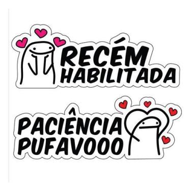 Imagem de Kit Adesivos Recém Habilitada Paciência Pufavo Meme - Fixa Personaliza