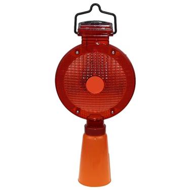 Imagem de Sinalizador Solar Viario para Cone LED Automatico Obra Luz Solar Estrada Rua Rodovia Obra Sinalizaçao