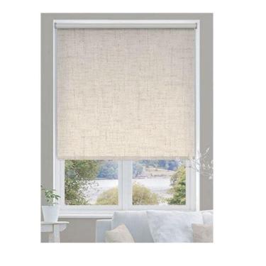 Imagem de Persiana Rolo Blackout Linho 160 cm (Largura) x 160 cm (Altura) Cortina Bloqueia Luz 100% Escuro