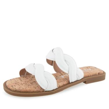 Imagem de Aerosoles Sandália feminina Colette Slide, Couro sintético branco brilhante, 38