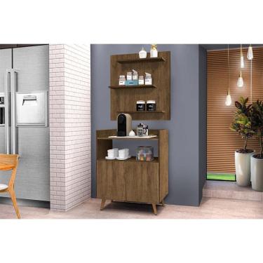 Imagem de Conjunto Painel e Aparador Cantinho do Café Suiça Ferrara Madeirado