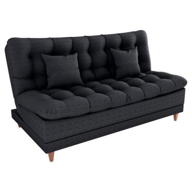 Imagem de Sofa Cama 2 Lugares 185 Cm Duda Tecido Pompeia G501 Chumbo Milani Store Chumbo