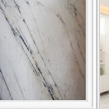 Imagem de Película de janela de privacidade de mármore, textura de estilo mármore, filme de vidro para sala de estar e escritório em casa, L90 x C 190 cm