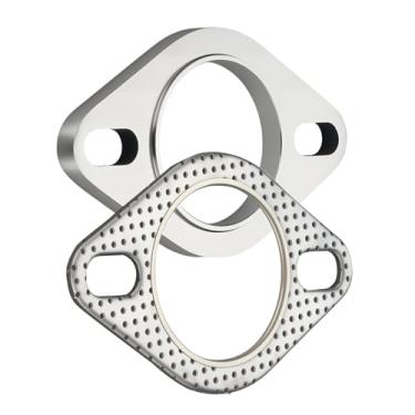 Imagem de EVIL ENERGY Kit de conexão de vedação e flange de escape de aço inoxidável de 2 parafusos de 5 cm sem parafusos e porcas