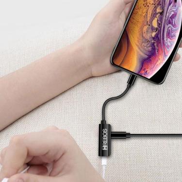 Imagem de Adaptador Lightning Para Fone P3 e Carregamento Hrebos HS-309