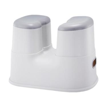 Imagem de OIIBWQ Banco de banho, cadeira de chuveiro portátil, antiderrapante, para sentar no chuveiro, para banho, degrau de vaso sanitário para idosos, crianças, Cinza