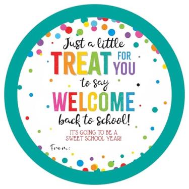 Imagem de 120 adesivos de guloseimas de volta às aulas – adesivos de boas-vindas de 5 cm para estudantes, professores, salas de aula – etiquetas de ano escolar, materiais para professores, presentes de primeiro