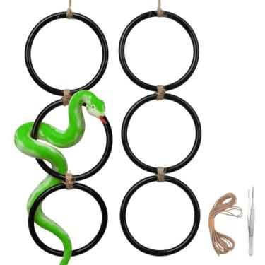 Imagem de HYLEBOR 2 anéis de escalada de cobra para píton de bola, brinquedos de enriquecimento para cobra de milho, acessórios decorativos de habitat para tanques de répteis, adequados para terrários, dragões