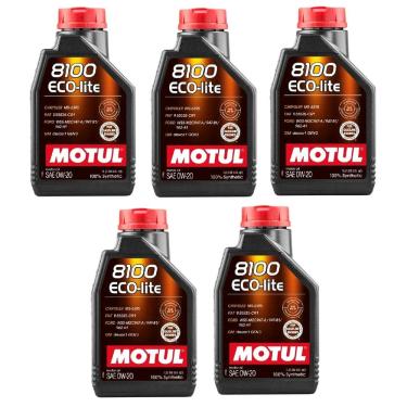 Imagem de KIT 5L Óleo Sintético Motor Motul 8100 Eco-lite 0w20 Motul TOYOTA HYUNDAI KIA HONDA MITSUBISHI NISSAN SUBARU SUZUKI
