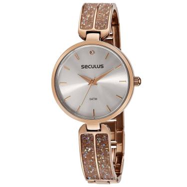 Imagem de Relógio Seculus Feminino Clássico com Pedras Rose Gold 77136LPSVRB2