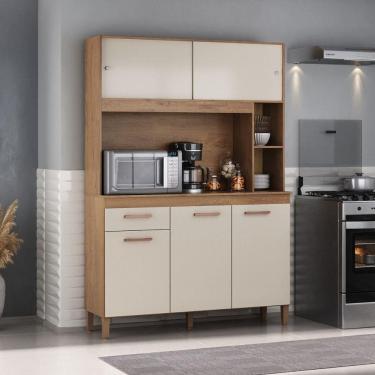 Imagem de Cozinha Compacta Ceara 5 Portas 1 Gaveta Canelato Rustico