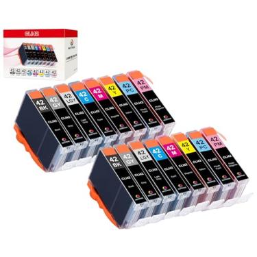 Imagem de NEXTPAGE Cartuchos de tinta CLI 42 compatíveis de substituição para Canon CLI-42 CLI42 Use com impressora Pro-100 Pro 100 Professional Inkjet PIXMA PRO-100 Tinta 8 cores 2 conjuntos 16 peças