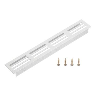 Imagem de PATIKIL Tampa de saída de ar da porta, 23 x 3,5 cm (dimensões externas), grade de ventilação com venezianas de alumínio, ventilação retangular com parafusos de montagem para armário de sapatos, prata