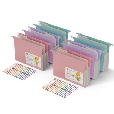 Imagem de EcoStash Pastas de arquivo suspensas expansíveis de palha de trigo, pastas sanfonadas suspensas de 7,9 cm, um bolso grande capacidade, 4 cores, tamanho carta para arquivo, 100% livre de BPA - 6