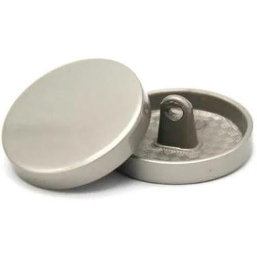 Imagem de Botões de metal de ouro liso redondo clássico para roupas calças de calça calça blusa de camisola de qualidade mini acessórios de costura por atacado, branco fosco, 12mm 10pcs