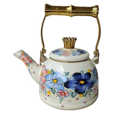 Imagem de WeiLaiKeQi Chaleira de esmalte, bule versátil e confortável para bebidas, cafeteira, chaleira de água para uso doméstico, festa, restaurante, escritório, 1.5 L