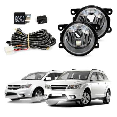 Imagem de Kit Farol de Milha para Freemont 2011 a 2012 Journey 2009 a 2014 Completo com Chicote Botão e Relê Auxiliar Neblina