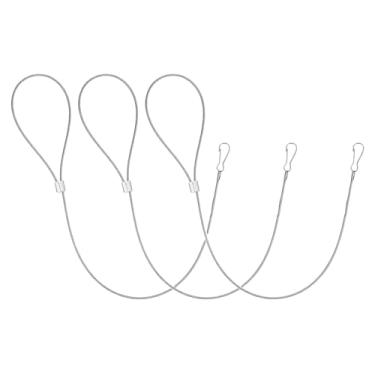 Imagem de Bxian 3 peças de cabo de aço inoxidável prata abridor de porta ajustável trava de portão para cerca de metal e madeira